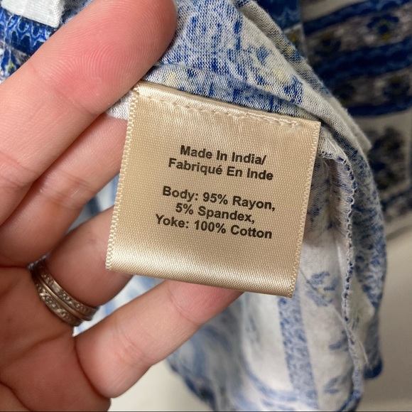 Anthropologie porridge blue belmar boho blouse M - Picture 7 of 9